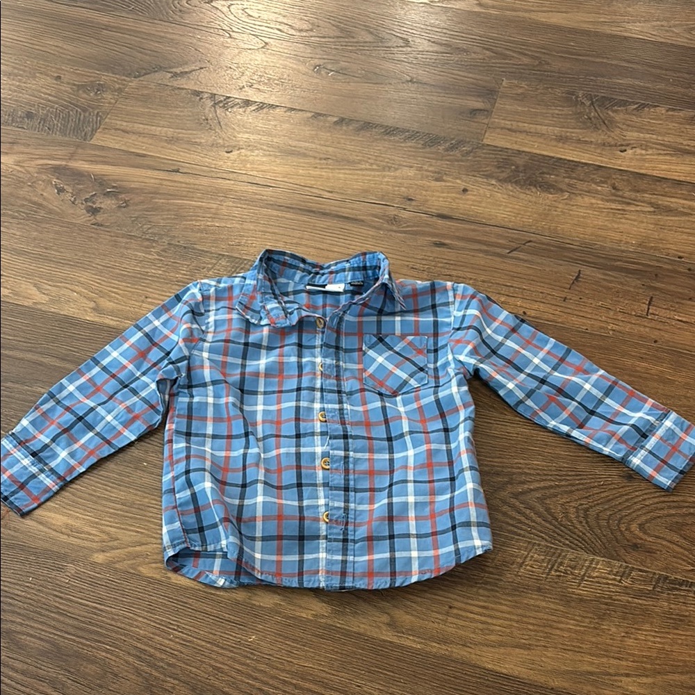 Blue and Red Plaid Button Down Shirt